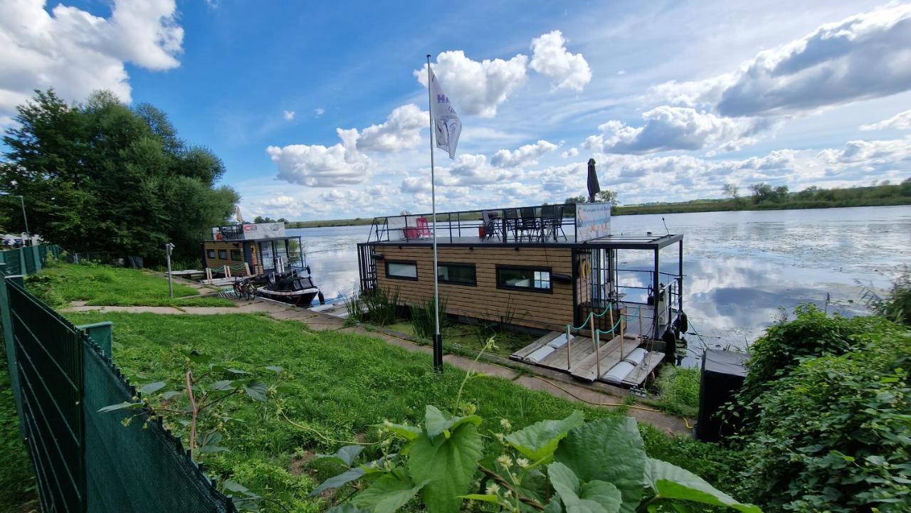 Hausboote Unteres Odertal Hausboot Kranich Schwedt Exterior foto